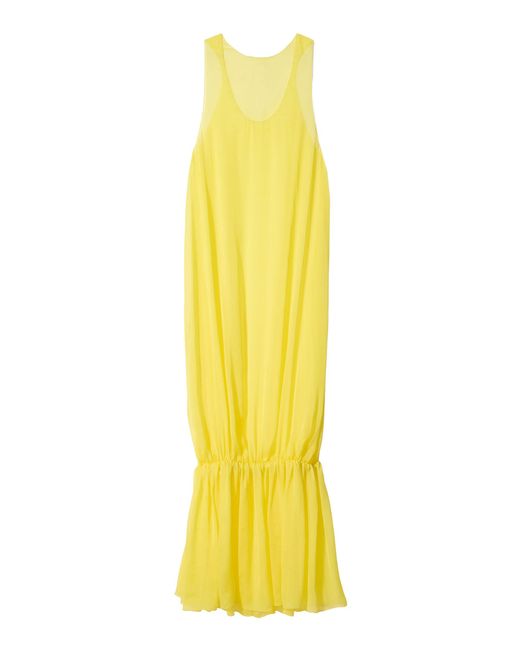 Jacquemus Yellow The Alta Cinched Silk Maxi Dress
