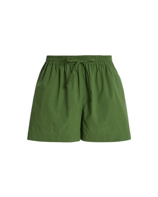 Matteau Green Relaxed Organic Cotton Shorts