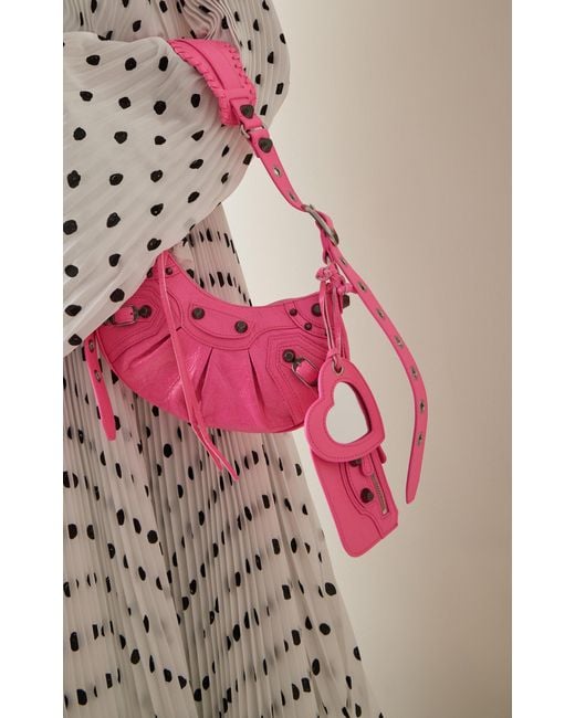 Balenciaga Pink Le Cagole Xs Leather Shoulder Bag