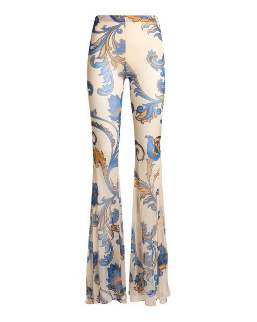 Etro Blue Jersey Flare Pants