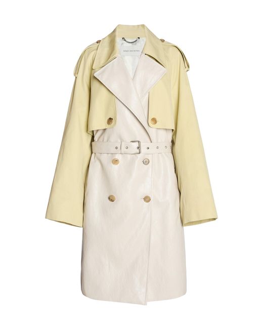 Dries Van Noten Natural Rulan Cropped Cotton Trench Coat