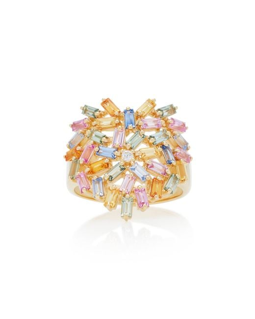 Suzanne Kalan White 18k Yellow-gold And Diamond Pastel Heart Ring