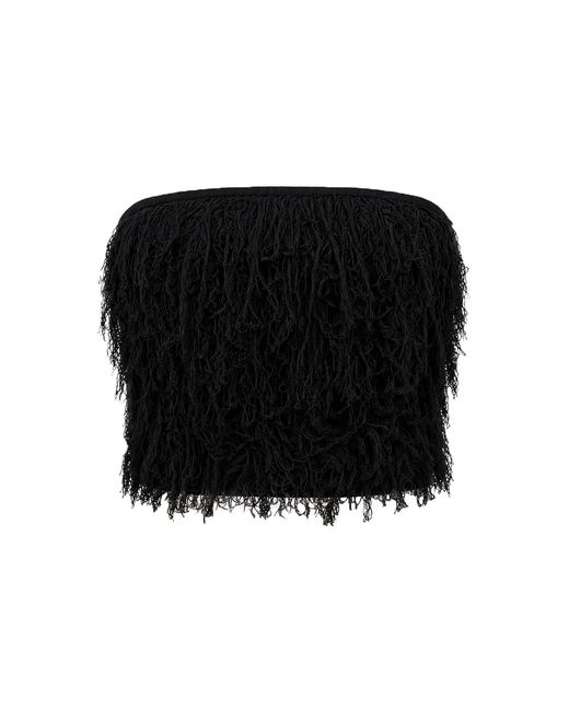 St. Agni Black Textured Knit Wool Top