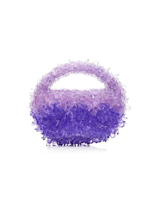 Clio Peppiatt Purple Quartz Beaded Bag