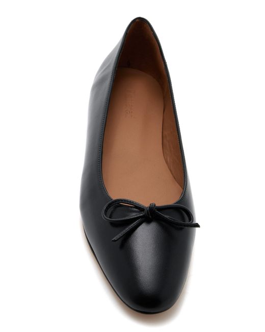 Flattered Black Bodil Leather Ballet Flats