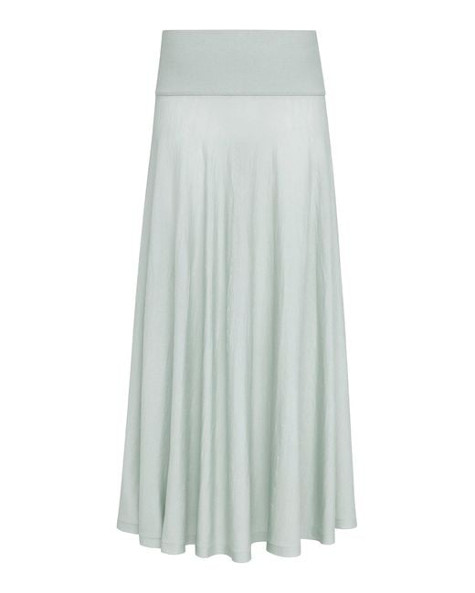 Alaïa White Knit Wool Maxi Skirt