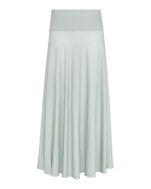 Alaïa White Knit Wool Maxi Skirt