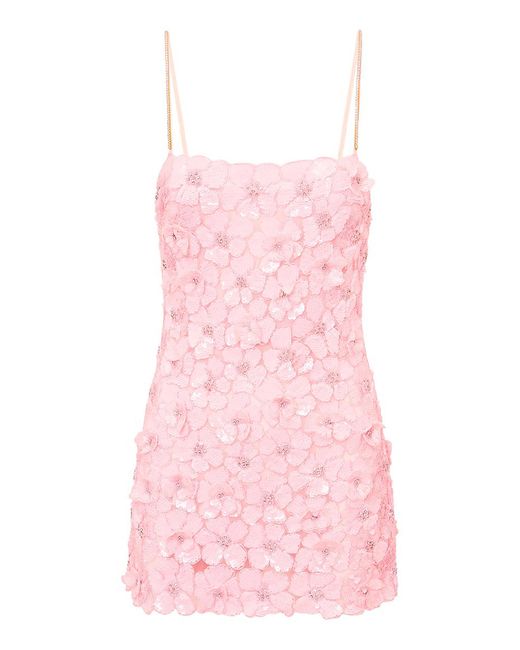 LoveShackFancy Pink Aleria Sequined Mini Dress