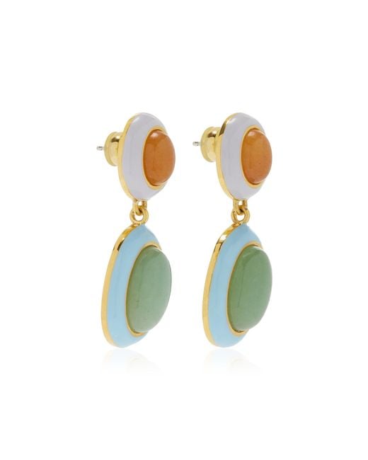 Lizzie Fortunato Green Papaya Gold-plated Aventurine Earrings