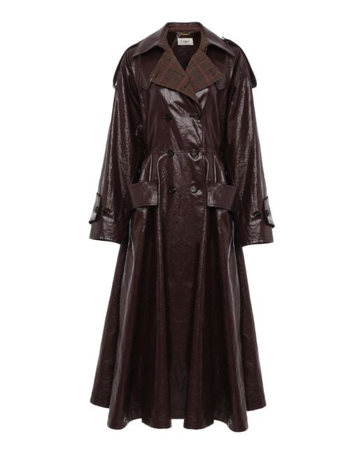 Chloé Brown Coated Linen Riding Coat