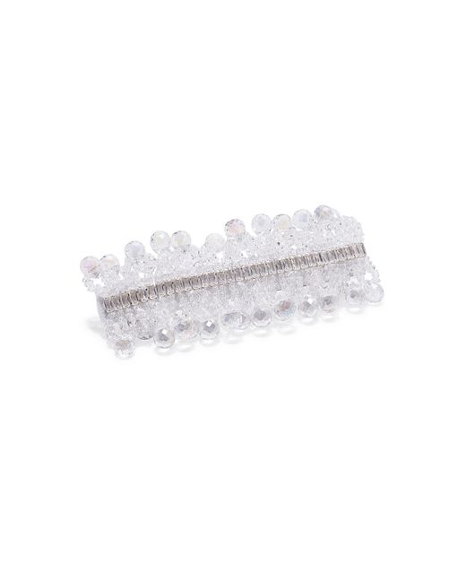 Emm Kuo White Crystal-Beaded Hair Clip