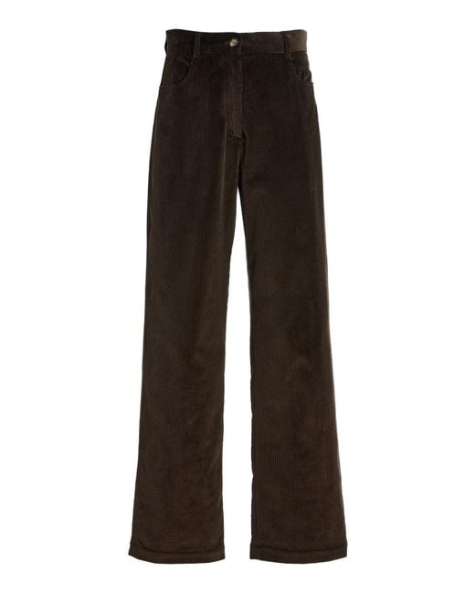 House of Dagmar Black Cotton Corduroy Trousers