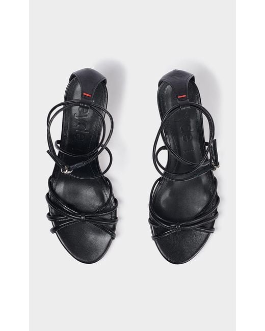 Aeyde Black Luella Nappa Leather Heeled Sandals