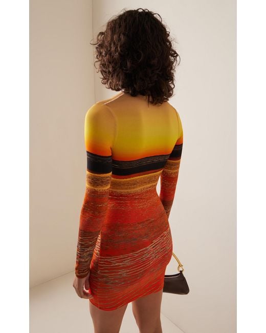 Louisa Ballou Orange Exclusive Helios Ring-detailed Jersey Mini Dress