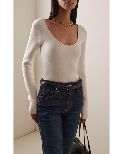 Totême  White Merino Wool-Blend Top