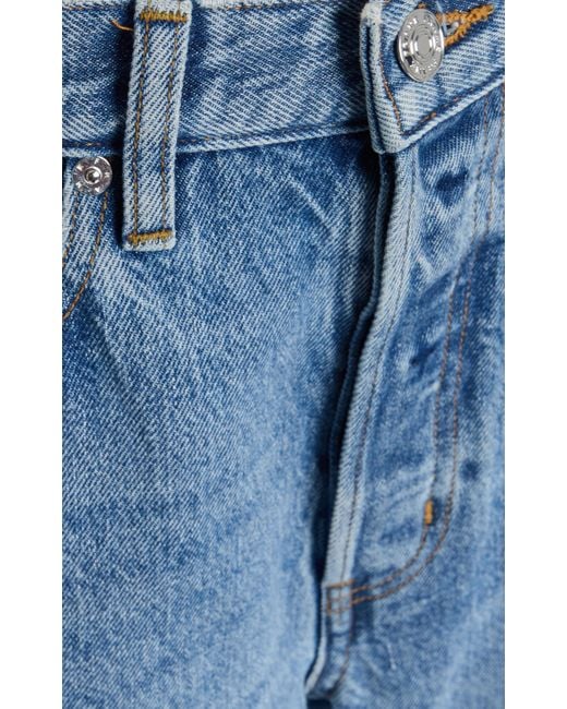 FRAME Blue The Lax Frayed Flared Jeans