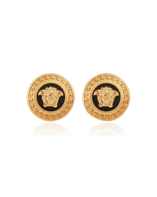 Versace Metallic Gold-tone Clip Earrings