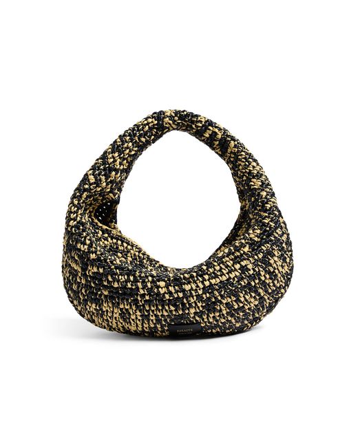 Khaite Black Olivia Medium Raffia Hobo Bag