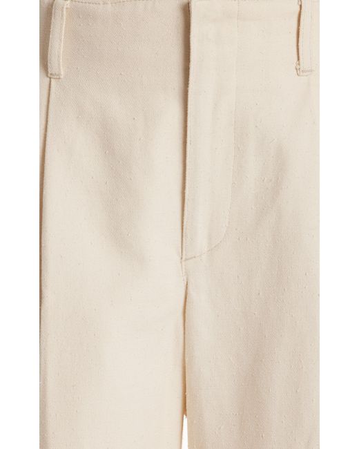 Loulou Studio White Jiva Low-rise Cotton-blend Wide-leg Pants