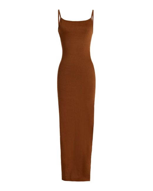 Anemos Brown The Column Jersey Maxi Dress