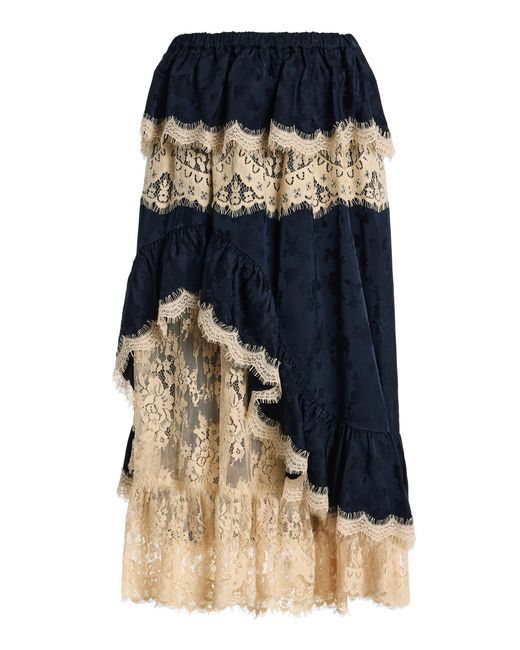 Sea Blue Shay Lace Midi Skirt