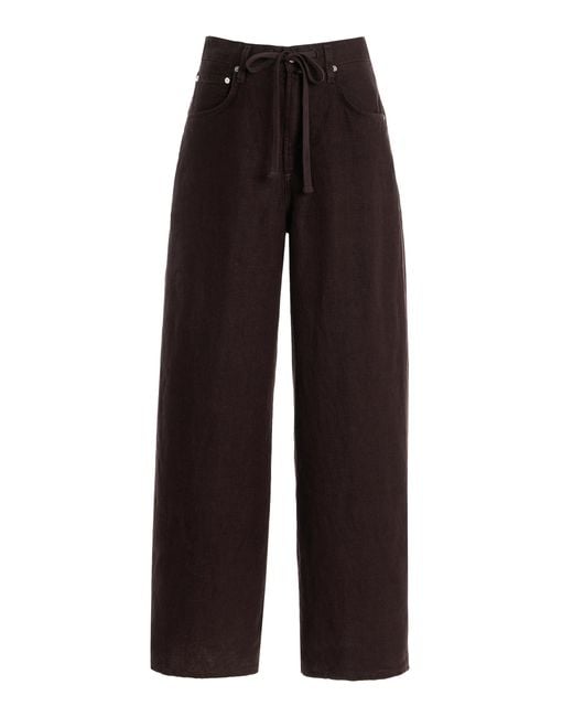 Citizens of Humanity Black Brynn Linen Drawstring Trousers