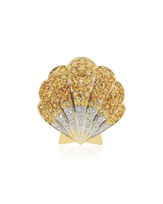 Ashna Mehta Metallic Seashell 18K Diamond And Citrine Bag Charm
