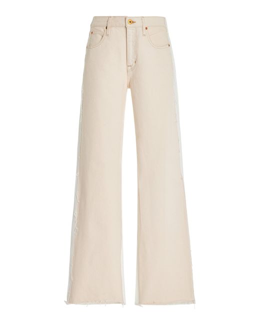 SLVRLAKE Denim White Re-work Grace Rigid High-rise Wide-leg Jeans