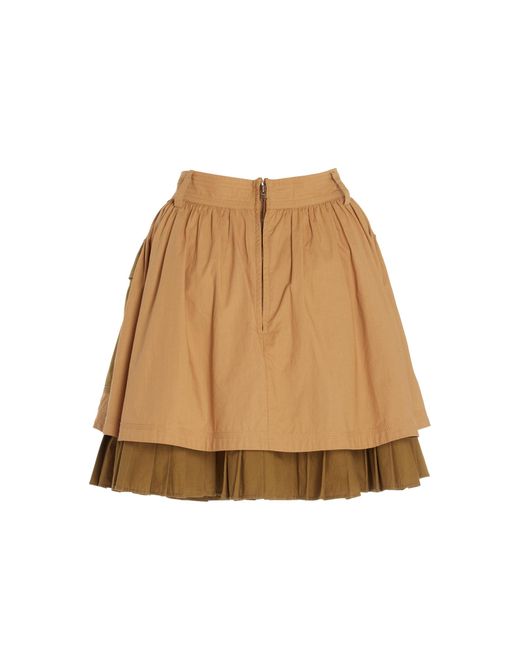 Ulla Johnson Natural Jaqueline Pleated Cotton Mini Skirt
