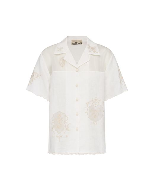 ALÉMAIS Laurie Linen-blend Shirt in White | Lyst