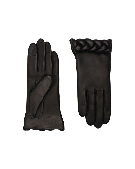 Agnelle Black Edith Leather Gloves