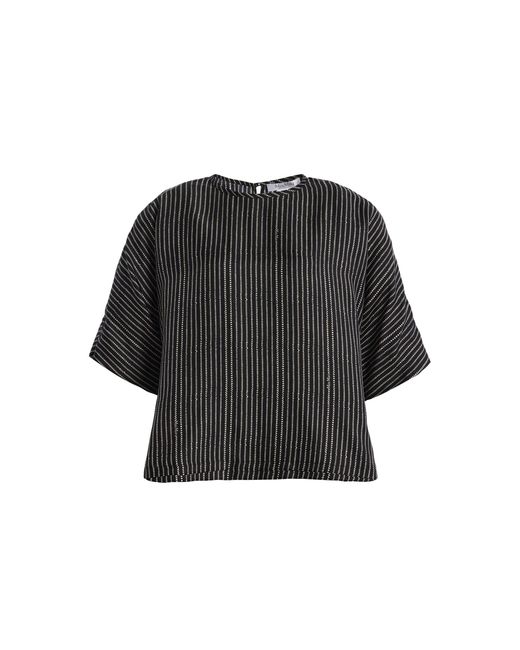 Max Mara Black Printed Silk Twill Top