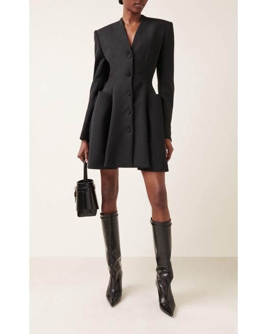 Givenchy Black Hourglass Tailored Wool Mini Dress