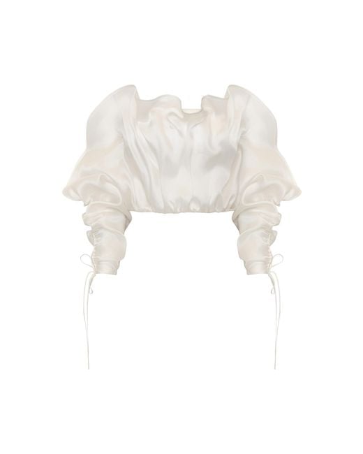 ANDRES OTALORA White Donde Permanece Silk Blouse