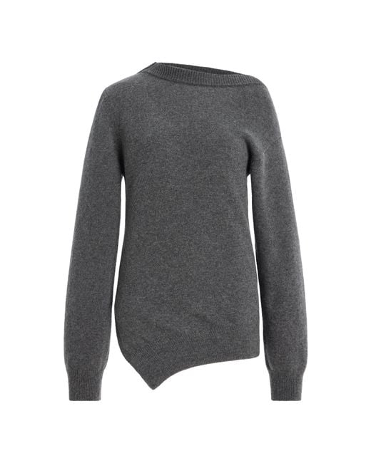 Rohe Gray Two-Way Deconstructed Wool-Cashmere Sweater