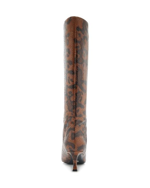 Proenza Schouler Brown Trap Python-Embossed Leather Knee Boots