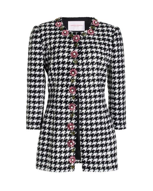 Carmen Linen Top- Natural Houndstooth main image 0