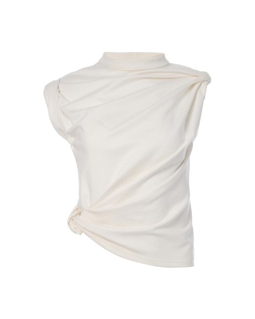 Monse White Twisted Jersey T-Shirt