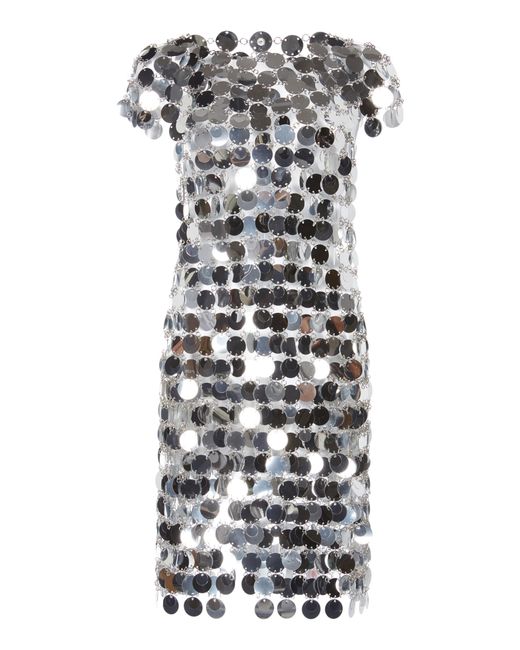 Rabanne Metallic Sequin Chain-disc Mini Dress