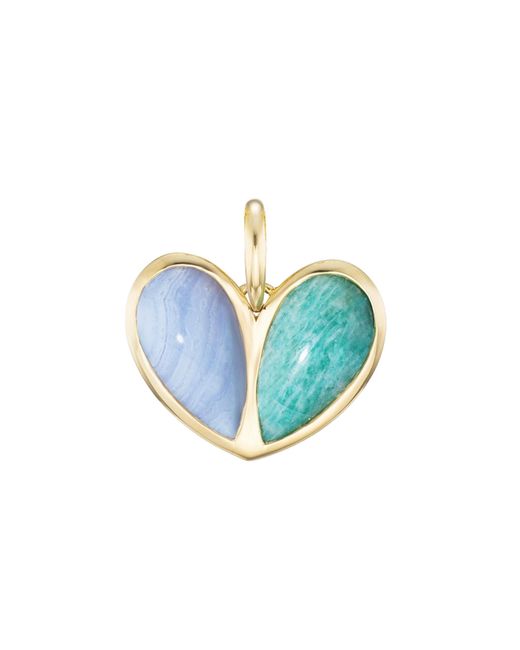 Gemella Jewels Blue Mega Sweetheart 18K; Agate And Amazonite Pendant