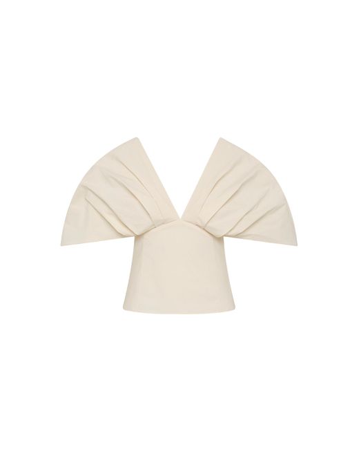 St. Agni White Structured Veil Cotton Top
