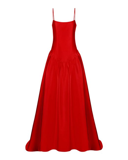 The Own Studio Red Exclusive Mikado Drop Waist Gown