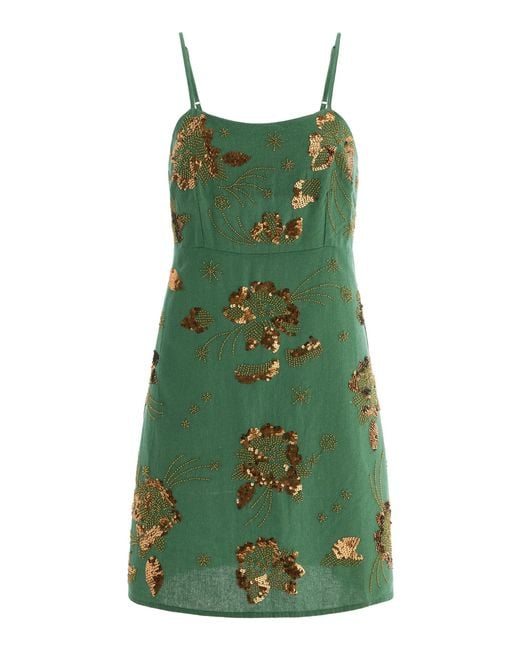 All That Remains Green Exclusive Sequined Cotton Mini Dress