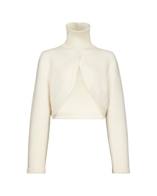 Alaïa Natural Cut-Out Cashmere-Blend Jumper