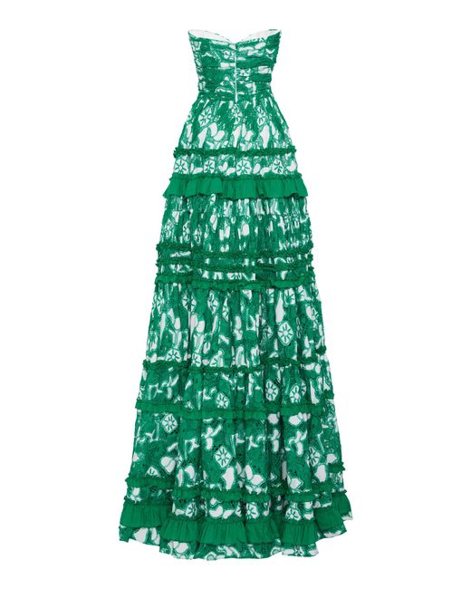 samanta lily green dress Alexis Tiered Ruffle Cotton in SCH006573_G_L