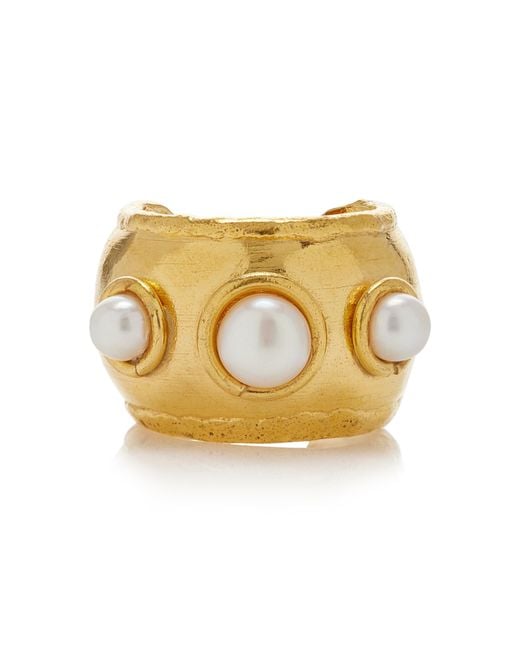 Sylvia Toledano Metallic Dune 22k Gold-plated Pearl Ring