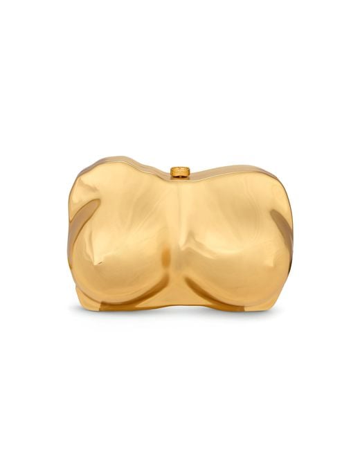 Cult Gaia Natural Reina Gold-tone Clutch