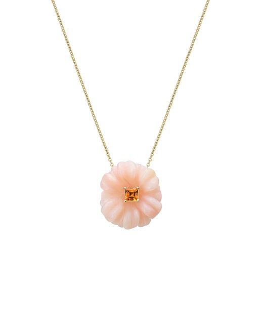 Aliita White Blossom 9K Opal And Citrine Necklace