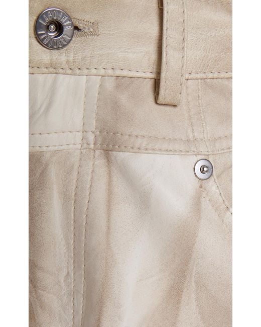 LAPOINTE Natural Marbled Leather Pants