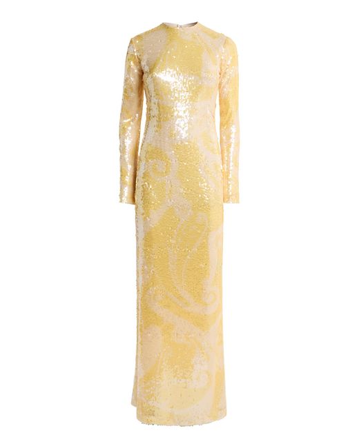 Etro Metallic Sequined Maxi Dress